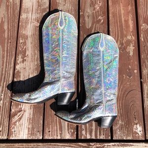 Vintage Iridescent Cowgirl Boots (Size 7)